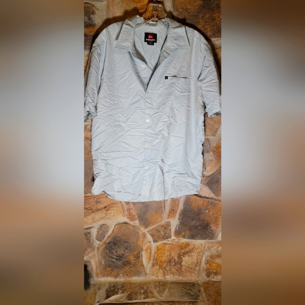 Quiksilver Blue Button Down Top - image 1